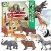 YeoNational&Toys 13 Figure Realistiche di Animali Selvatici con Libro Sonoro & Scatola di Conservazione, Figure di Animali Safari in Plastica per Bambini Piccoli, Giocattolo Educativo Modello di Animali dello Zoo, Fav