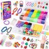 UUEMB Elastici per Braccialetti, 10000+ Bracciale Elastici Colorati Loom Bands Kit 2 Strati, Fai Da Te Bambina Elastico di Gomma Bracciale Lavorare a Maglia Fare Braccialetti Perline Giocattolo Regalo
