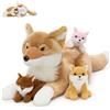 MorisMos Grande Volpe Teddy Giocattolo Morbido, 55 Cm Mamma Con 3 Cuddly Bambino All'Interno,Animale Pieno In Peluche, Kawaii Regali Per Bambini Ragazze Ragazzi Deco Festa Di Compleanno