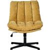 meublescosy MEUBLE COSY Poltrona Girevole con Altezza Regolabile, Sedia da Salotto Funzione di Inclinazione Libera, Poltroncina Relax con Schienale Seduta Imbottito in Tessuto, Giallo
