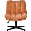 MEUBLE COSY Poltrona Girevole con Altezza Regolabile, Sedia da Salotto Funzione di Inclinazione Libera, Poltroncina Relax con Schienale Seduta Imbottito in Tessuto, Rosso