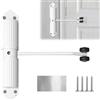 Forbabe Chiudiporta automatica in acciaio inox, regolabile, per interni ed esterni, con 4 viti e leva di regolazione, per uffici, cancelli da giardino (bianco)