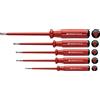 PB SWISS TOOLS Peebers Swiss Tools, set di cacciaviti piatti isolati da 0,4 x 2,5, 0,5 x 3,0,6 x 3,5 cm, 0,8 x 4, 1 x 5,5 mm, 5538