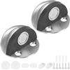 M METERXITY 2 Pcs Fermaporte A Pavimento, Fermaporte magnetica A Mezza Cupola In Acciaio Inossidabile Con Paraurti In Gomma Plastica Per Soggiorno/Camera Da Letto/Bagno [Tono Argento]