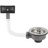 BDHYYM Scolo per lavello da 110 mm, con troppopieno quadrato, sifone per lavello da cucina in acciaio inox, universale, adatto per lavello da cucina