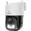 SANNCE 2 Telecamere da Esterno PT PoE 5MP, Visione Notturna a Colori, Pan 350° Tilt 90°, Rilevamento Persone/Veicoli, Audio Bidirezionale, Supporta scheda microSD (senza scheda)
