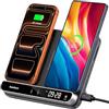 SwanScout Doppio Caricatore Wireless per 2 Telefoni, Stazione Ricarica per iPhone Air/17 Pro/17 Pro Max/17/16/15/14/13/12, Samsung Galaxy S25/S24/S23/S22, Galaxy Buds, SwanScout 504 (Black & Tech Grey)