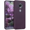 kwmobile Custodia Compatibile con Motorola Moto G7 / Moto G7 Plus Cover - Back Case Morbida - Protezione in Silicone TPU Effetto Metallizzato bordeaux metallizzato