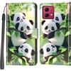 Haninsuze Cover per Motorola Moto G84 5G, Custodia Interno TPU Antiurto Portafoglio con Disegni [schede Fessura] [Supporto Stand] Cover Libro in PU Pelle (panda)