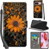 PHINIENLAND Cover per Google Pixel 9 / Pixel 9 Pro Case PU Pelle Custodia [Kickstand] [Chiusura magnetica] [Slot per Schede], Portafoglio Flip Custodia per Pixel 9,Crisantemo