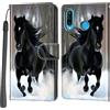 Haninsuze Cover per Huawei P30 Lite, Portafoglio PU Pelle, Cavallo | Interno TPU Antiurto, Anti-Graffio, Fessura per Schede, Supporto Stand, Design Libro, Flip