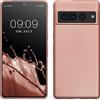 kwmobile Custodia Compatibile con Google Pixel 7 Pro Cover - Back Case Morbida - Protezione in Silicone TPU Effetto Metallizzato oro rosa metallizzato