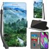 PHINIENLAND Cover per Samsung Galaxy A40 custodia portafoglio Foresta | 3 scomparti carte, 1 tasca banconote, Chiusura magnetica, Supporto, Pelle PU flip cover per Samsung A40