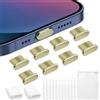 VEINARDYL - 8 Tappi Antipolvere per iPhone, Protezione per Porta di Ricarica USB C con 10 Spazzole per la Pulizia, Jack per Cuffie, Compatibili con Caricabatterie