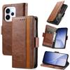 MOJIA Cover per OPPO Reno15 F/OPPO Reno15 FS, PU Custodia Antiurto Resistente ai Graffi, Custodia Flip Portafoglio per Telefono con Supporto e Slot per Schede. Marrone
