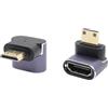RIIEYOCA 90 Gradi Mini HDTV a HDTV 2.1 Adattatore - 8K, 48 Gbps ad alta velocità Extender con illuminazione a LED per videocamere e fotocamere