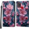 Haninsuze Cover per Samsung Galaxy A21s, Portafoglio PU Pelle, Fiore di pesco | Interno TPU Antiurto, Anti-Graffio, Fessura per Schede, Supporto Stand, Design Libro, Flip