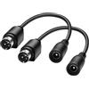 PNGKNYOCN 17CM 3 Pin DIN a 5,5 X 2,1 mm Cavo di alimentazione CC corto per adattatore caricabatterie del sistema di telecamere CCTV (2-Pack)