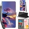 PHINIENLAND Cover per Honor 400 Pro Case PU Pelle Custodia [Kickstand] [Chiusura magnetica] [Slot per Schede], Portafoglio Flip Custodia per Honor 400 Pro,Montagna