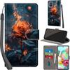 PHINIENLAND Cover per Samsung Galaxy A71 Case PU Pelle Custodia [Kickstand] [Chiusura magnetica] [Slot per Schede], Portafoglio Flip Custodia per Samsung A71,Fiamma