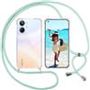 ISOI Cover con Cordino per Realme 10 4G, Custodia Trasparente con Collana Tracolla Laccio Collo Ultra Sottile Morbido TPU Silicone Antiurto AntiGraffio Antiscivolo Case, Verde