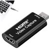 afhgdjr Adattatore HDMI USB,Adattatore USB a HDMI,Scheda di acquisizione video 1080p,Scheda di acquisizione portatile plug-and-play per lo streaming live,registrazione video o streaming