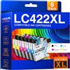 Kuva LC422XL Cartucce compatibili con Brother LC422 LC422XL Cartucce per MFC-J5340DW MFC-J5345DW MFC-J5740DW MFC-J6540DW MFC-J6940DW (2 Ciano, 2 Magenta, 2 Giallo)