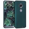 kwmobile Custodia Compatibile con Motorola Moto G7 / Moto G7 Plus Cover - Back Case Morbida - Protezione in Silicone TPU Effetto Metallizzato petrolio metallizzato