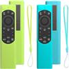 RYHX Custodia Protettiva per Telecomando Samsung (2021-2022) BN59-01385B, TM2280E, BN59-01391B,BN59-01391A, BN59-01357B - Silicone Antiscivolo e Antiurto (Blu Fluorescente + Verde Fluorescente)