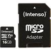 Intenso Professional Scheda di Memoria microSDHC da 16 GB Class 10, UHS-I U3, V30, fino a 100 MB/sec (con Adattatore SD), Nero