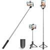XIHAMA Selfie Stick con treppiede, supporto per telefono portatile e telecomando senza fili, supporto per cellulare compatibile con iPhone, Samsung, Xiaomi e smartphone Android (nero con luce a LED)