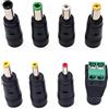 JZK Adattatore jack DC 8 in 1, connettore universale da femmina a maschio da 5,5 x 2,1 mm, spina DC a 8 connettori per router, telecamera CCTV, striscia luminosa a LED, laptop, lampada scrivania