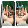 Haninsuze Cover per Huawei P30 Lite, Custodia Interno TPU Antiurto Portafoglio con Disegni [schede Fessura] [Supporto Stand] Cover Libro in PU Pelle (Gatto)