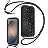 Kilbnom Leopardata Cover con Cordino per Samsung Galaxy S26, Custodia Silicone Antiurto con Tracolla, Aesthetic Nero Leo Estivo Motivo, Case con Catena Collana per Samsung S26 6,3