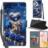 PHINIENLAND Cover per Honor 400 Pro Case PU Pelle Custodia [Kickstand] [Chiusura magnetica] [Slot per Schede], Portafoglio Flip Custodia per Honor 400 Pro,Rose blu