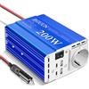 JIGUUN 200W Inverter 12V/24V 220V onda pura Trasformatore Potenza di picco 400W con 1 presa EU 2 porte USB 2 porte Type-C 30W per auto, campeggio, viaggi, emergenze
