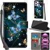 PHINIENLAND Cover per Redmi Note 12 Pro 5G PU Pelle Custodia Flip Farfalla