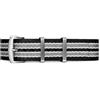 masar Cinturino NATO 20mm James Nero/Grigio Chiaro - Cinturino Orologio Uomo G10 Nylon Intrecciato Morbido James - 007 Bond 2 Bande - Black Grey