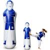 Aicharynic Bambola gonfiabile da calcio, manichino da portiere, 40 x 160 cm, pallone di punizione da parete difensore, sacco da boxe, bambola da calcio, colore: blu