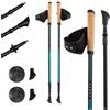 KADVA Bastoncini da Nordic Walking LUNA in Blu Misura regolabile 69-135 cm Sistema Twist Lock per un cambio di lunghezza facile e sicuro Punta Widia durevole con presa eccellente