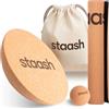STAASH® Disco Propriocettivo in Sughero Naturale Ø30 cm - Semisfera Balance Trainer per Yoga, Fitness, Riabilitazione e Board Sport - Singolo, Coppia o Kit Completo (Kit Completo)