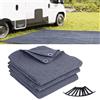LOVE STORY Stuoia Campeggio 200x300cm,Tappeto da Campeggio in HDPE, Tappeto da Esterno per Picnic Tenda con 4 Picchetti a T, Grigio Blu