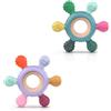 akolik Massaggiagengive per Neonato, Giocattoli per Dentizione Regalo da 3, 6, 9, 12 Mesi, Anello in Silicone Alimentare, Giochi da Bagno per Bambini