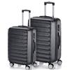 ITACA - Set valigie - Set Valigie Rigide Offerte. Valigia Grande Rigida, Valigia Media Rigida e Bagaglio a Mano. Set di Valigie con Lucchetto Combinazione TSA, Antracite