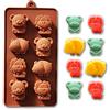 WishesMar Stampo Silicone per Cioccolato Forma di Animali Leone Ippopotamo Orso - 8 Cavità Anti-aderente Riutilizzabile Stampi in Silicone per Caramelle Cioccolatini Praline Decorazione di Torte