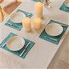 Home Brilliant Set di 6 tovagliette in lino per tavolo, tovagliette in tessuto resistente per cucina, sala da pranzo, ristorante, 33 x 48 cm, pavone