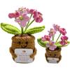 CHUNLINLAODA Fiori Positiva, Pocket Hug, Portafortuna a forma di fiori, Patate Positive Tedesco di Ricambio, Portafortuna Ricamato Rosa Nontiscordardime per Amici Colleghi Famiglia (Rosa)