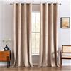 MIULEE Tende Velluto con Motivo a Foglia D'oro per Soggiorno, 2 Pezzi 117x137 cm, Decorazioni per Casa Interni Finestra, Camera da Letto con Anelli, Beige