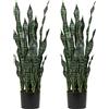 Hollyone 2PCS Piante artificiali sansevieria Finta da 94 cm con Serpente con Vaso, Agave Finta pianta Finta per casa Giardino Ufficio, Verde