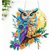 CEOVR Gufo Diamond Painting Hanging Kit,19.8x18.4cm DIY Ornamento Dipinto a Diamante Kits,Luna e Uccello Peinture Diamant Appeso per Decorazioni